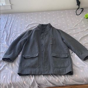 saks fifth ave black label wool coat